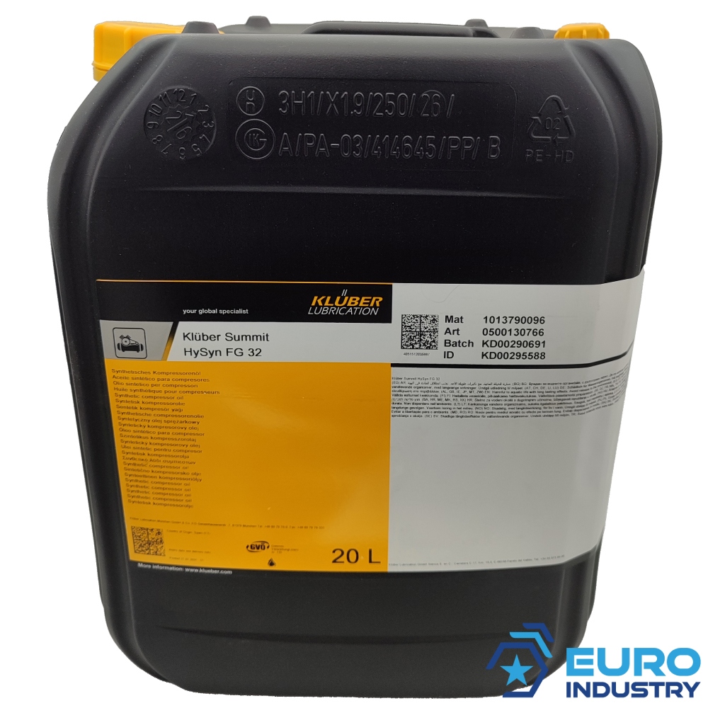 pics/Kluber/Copyright EIS/canister/Summit HySyn FG 32/klueber-summit-hy-syn-fg-32-synthetic-food-machinery-compressor-oil-20-l-02.jpg